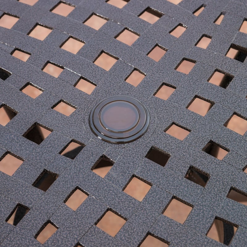 Hallandale Round Aluminum Bronze Dining Table by Christopher Knight Home