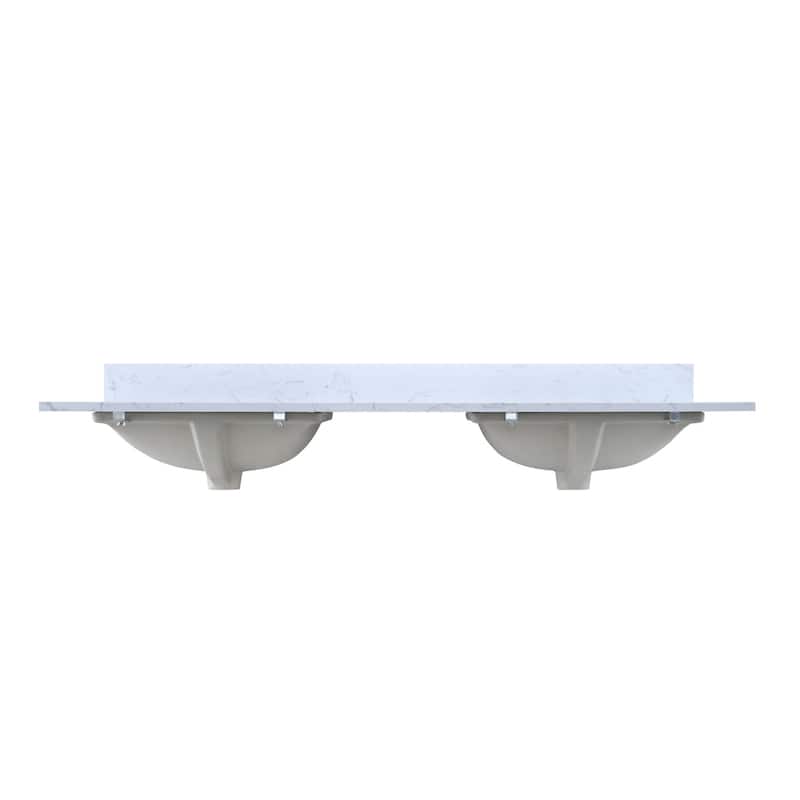 YASINU 60 Inch Engineered Marble Double Sinks Vanity Countertop