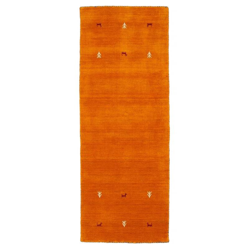 Kashkuli Gabbeh Burnt Orange Rug 2'1" x 5'11" - 2'1 x 5'11 - Burnt Orange - 2'1 x 5'11