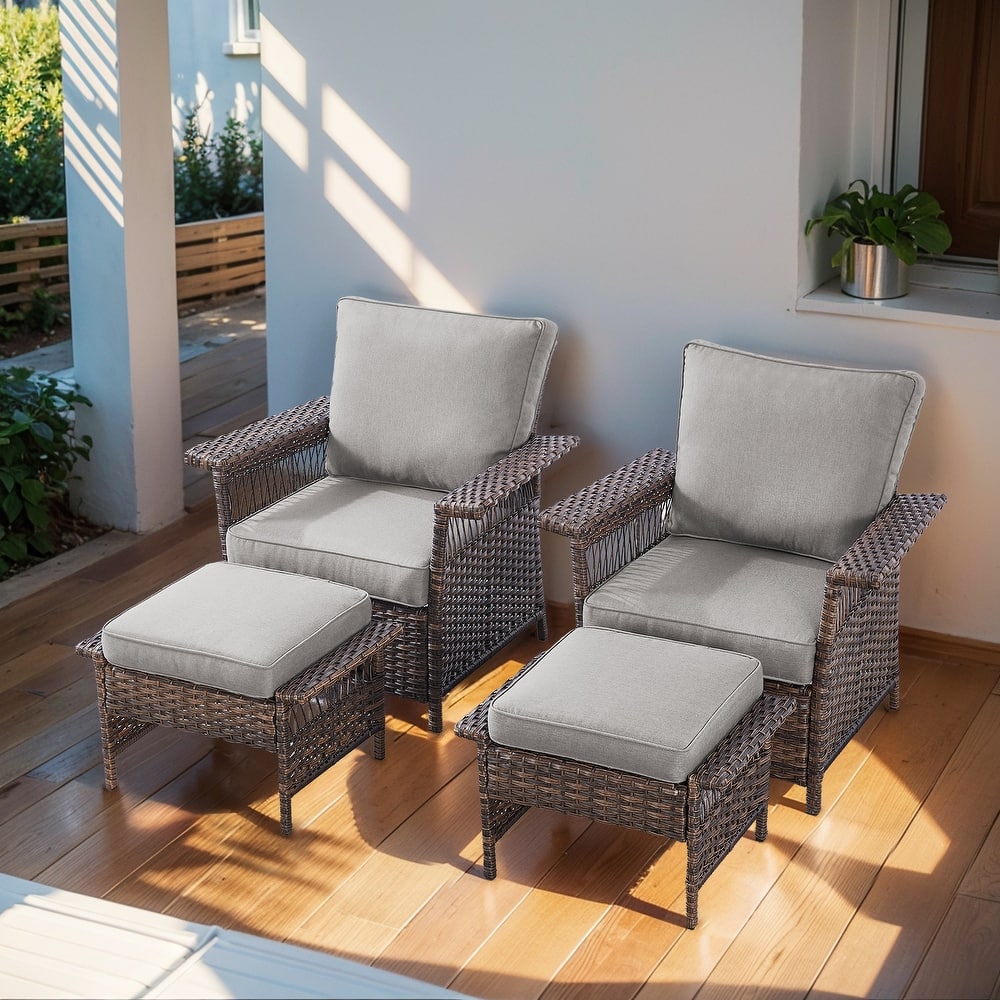 Gymojoy 4 Pieces Club Chair and Ottoman Set