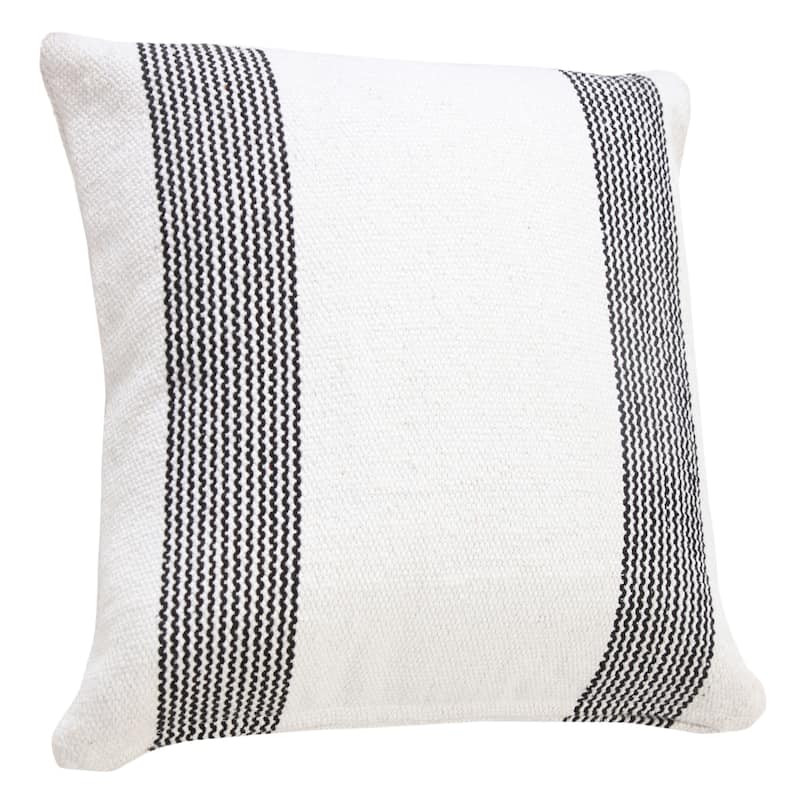 HomeRoots 20" X 20" Black And White 100% Cotton Geometric Zippered Pillow