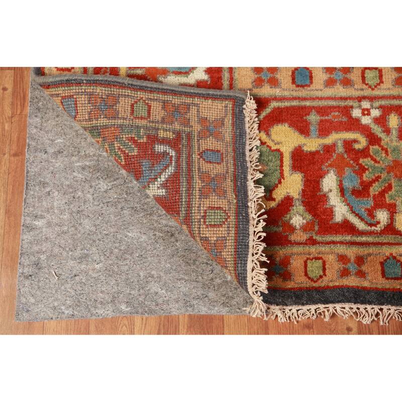 Hand Knotted Oriental 100% Wool Carpet Traditional Medallion Red Heriz (serapi) Area Rug - 14' 10'' X 11' 7''