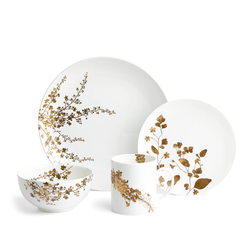 Vera Wang Jardin White 4-piece Fine Bone China Place Setting