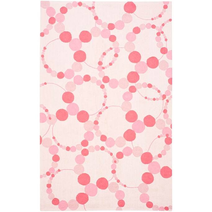 SAFAVIEH Kids Merrily Cotton Rug - 5' x 8' - Ivory/Pink