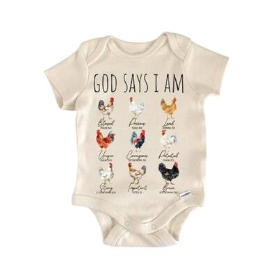 Chicken Religious God - Baby Boy Girl Clothes Infant Bodysuit Funny Cute Newborn