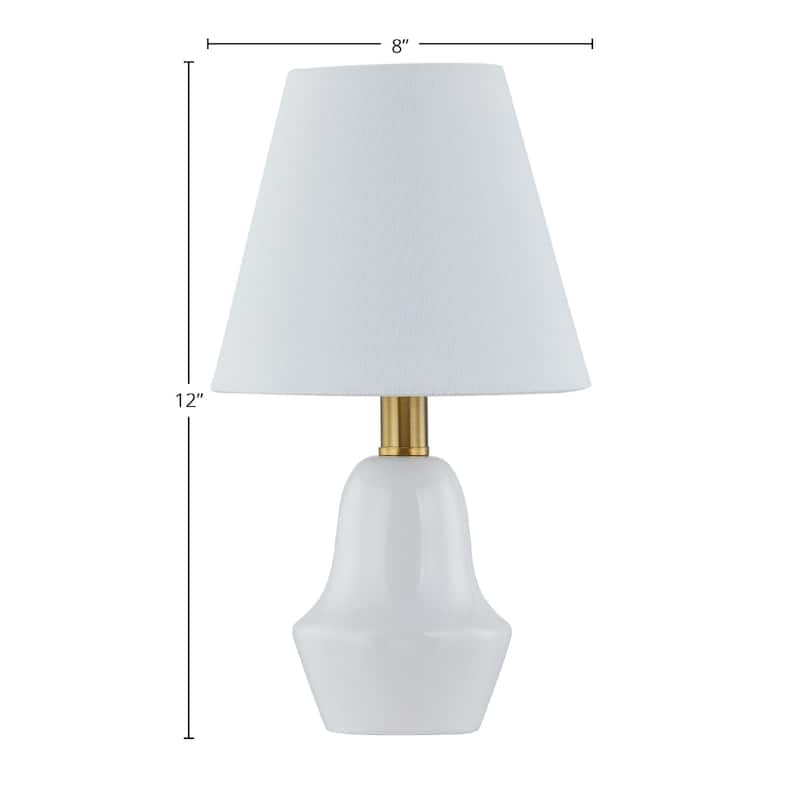 Andi 12" Mini Lamp with Linen Shade, White (Set of 2)