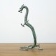 preview thumbnail 4 of 5, Approx. 16 Inches Bronze Standing Dragon Weathered Green