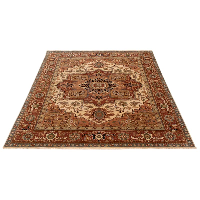 ECARPETGALLERY Hand-knotted Jules Sultane Ivory Wool Rug - 7'10 x 9'8