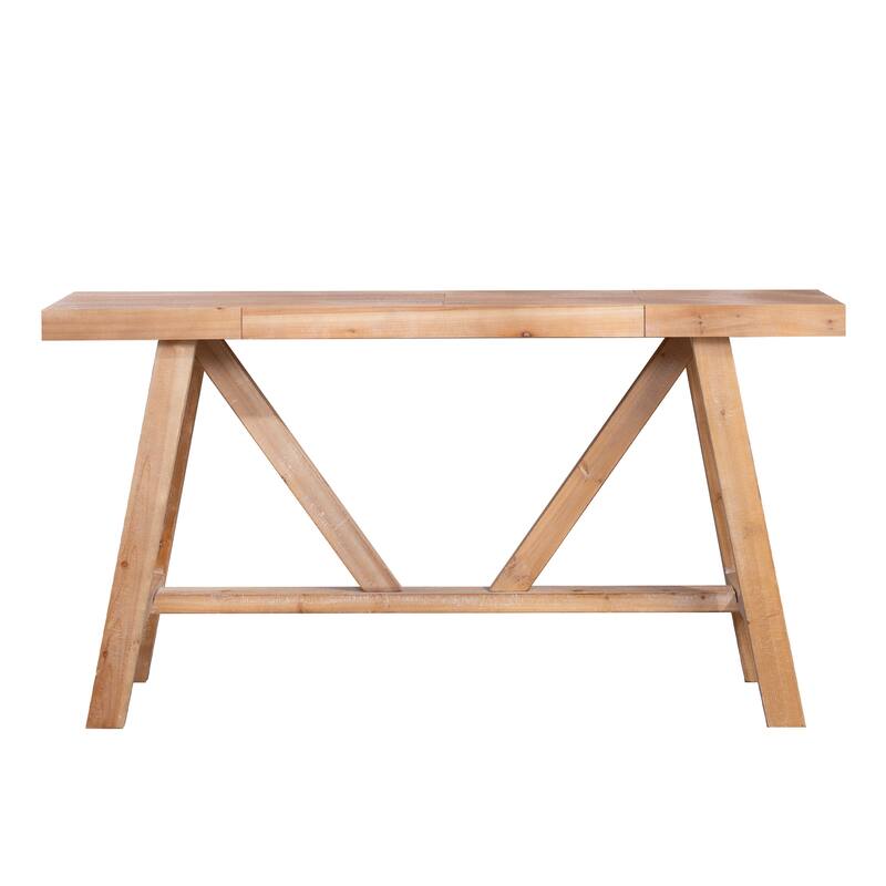 58.5" Farmhouse A- frame Wood Console Table, Spacious Surface