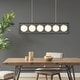 preview thumbnail 2 of 7, INK+IVY Helena 6-Light Frosted Glass Globe Linear Chandelier
