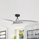 preview thumbnail 1 of 9, 52" Modern Silver ABS 3-Blade Outdoor Ceiling Fan without Light Remote