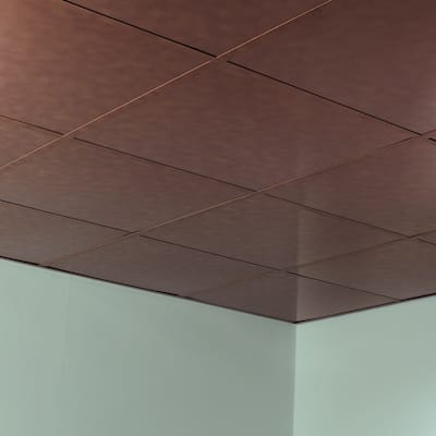 FASÄDE Flat Decorative Vinyl 2ft x 2ft Lay in Ceiling Panel in Antique Bronze (5 Pack)