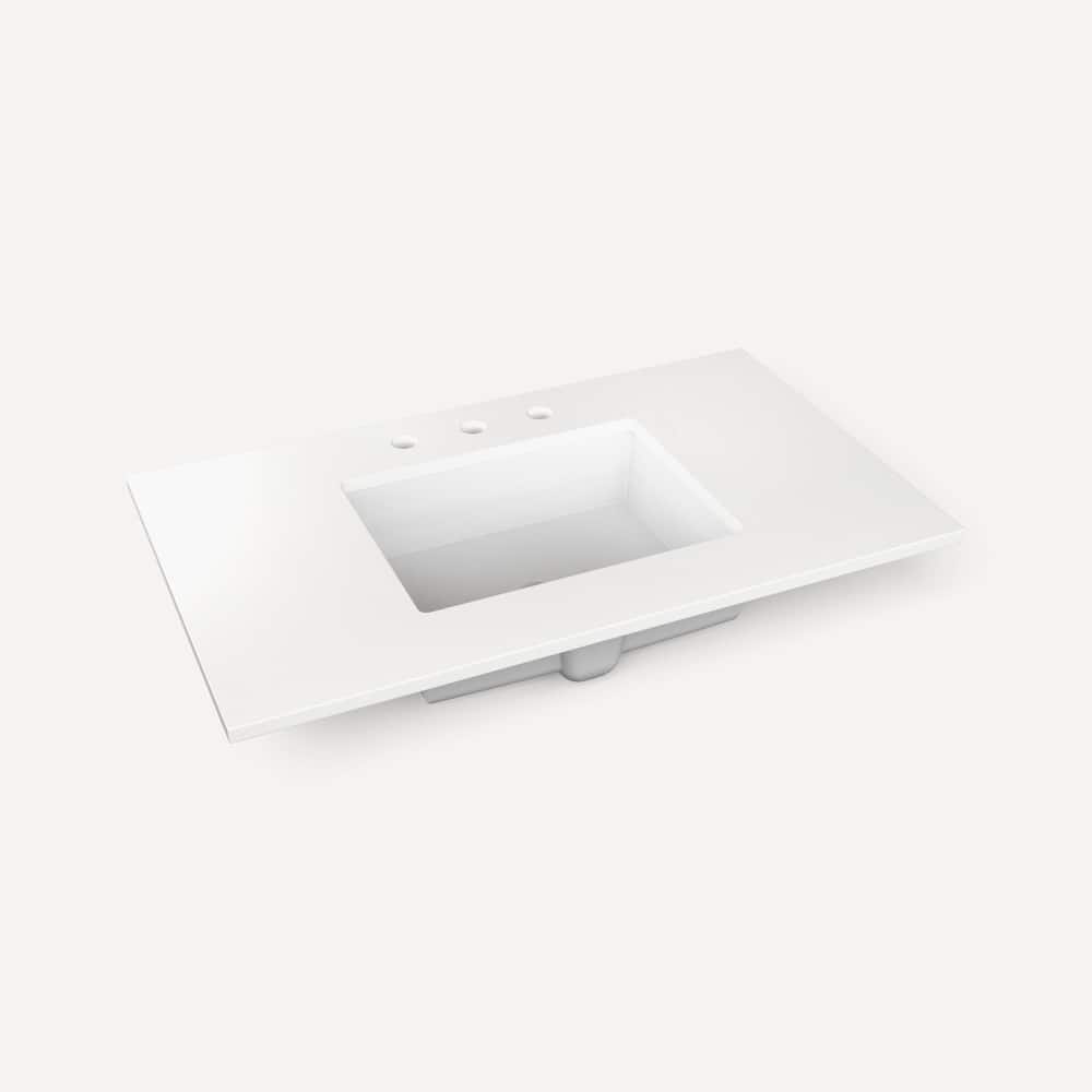 Robern TB37UCO-8 37" Quartz Vanity Top for Widespread Faucet