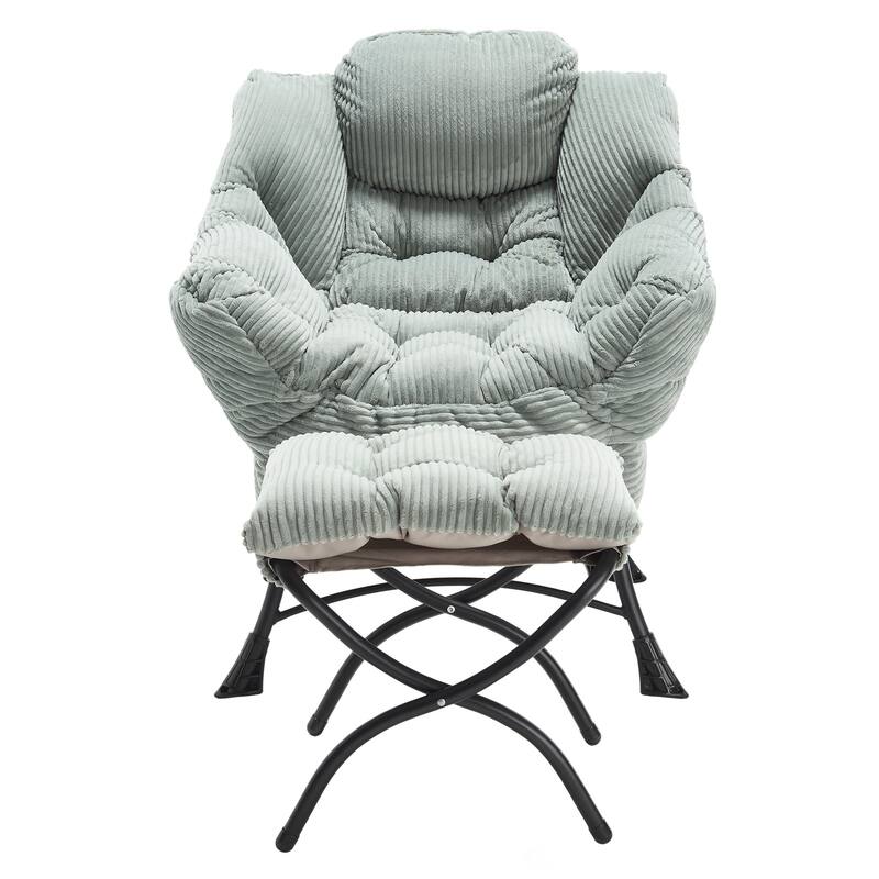 Modern Lounge Accent Chair with Armrests and a Side Pocket, Leisure Upholstered Sofa Chair Reading Chair with Footrest