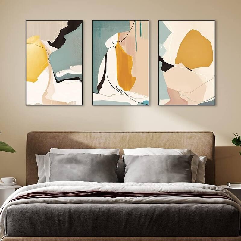 Abstract Natural Geometric Color Block Picture Prints