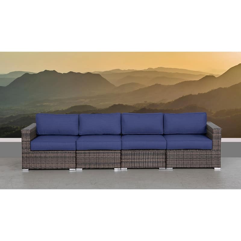 LSI 4 Piece Seating Group with Cushions - Navy Blue