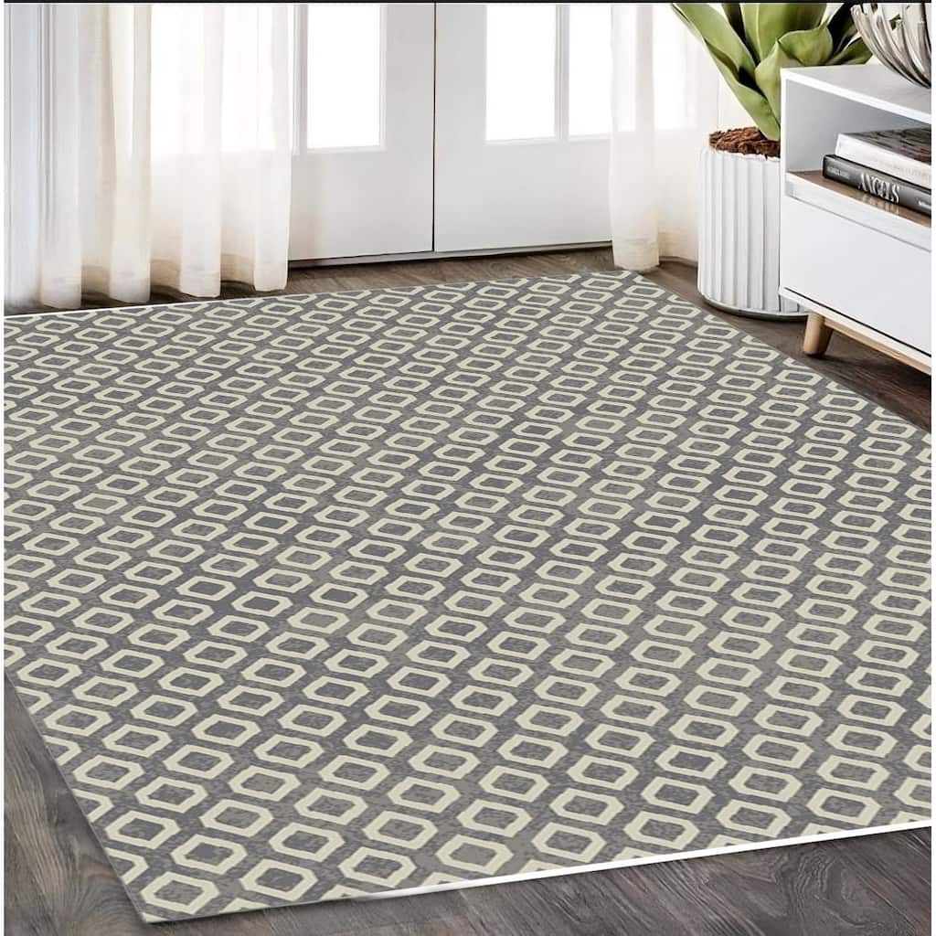 Guyir Geometric Modern Stain Resistant Woven Area Rug By HomeRoots