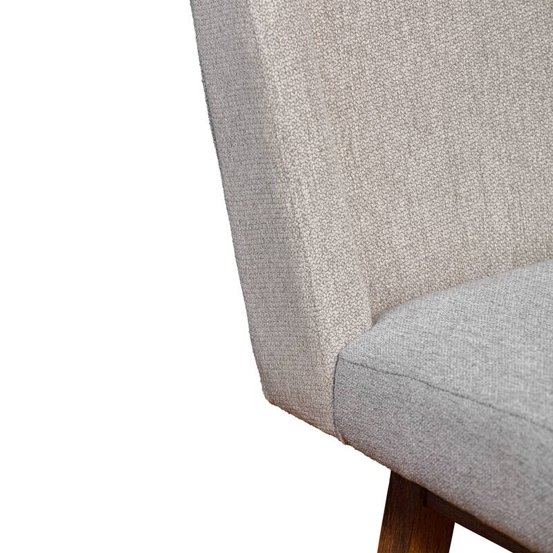 Tynn Swivel Counter Stool Chair, Taupe Gray Wingback, Brown Rubberwood