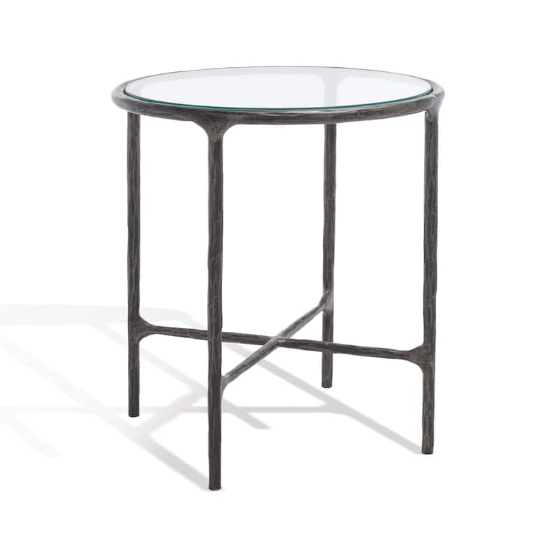 SAFAVIEH Couture Saliha Forged Metal Round End Table - 18" W x 18" L x 20" H - 18"W x 18"D x 20"H