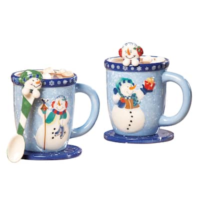 Snowman Holiday Mug and Spoon Gift Set