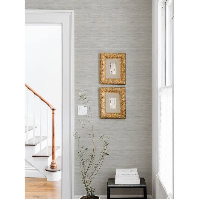 NuWallpaper Grey Crossweave Peel & Stick String Wallpaper - 216in x 20.5in x 0.025in