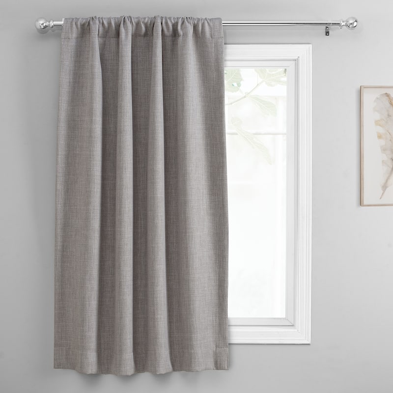 Exclusive Fabrics Faux Linen Room Darkening Tie-Up Window Shade (1 Panel)