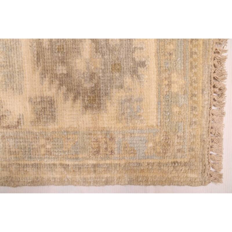 ECARPETGALLERY Hand-knotted Kavya Oushak Light Grey Wool Rug - 8'11 x 12'3