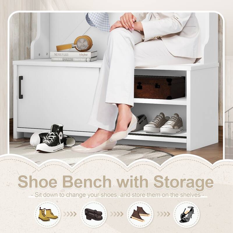 Entry Cloak Rack Cabinet with Storage