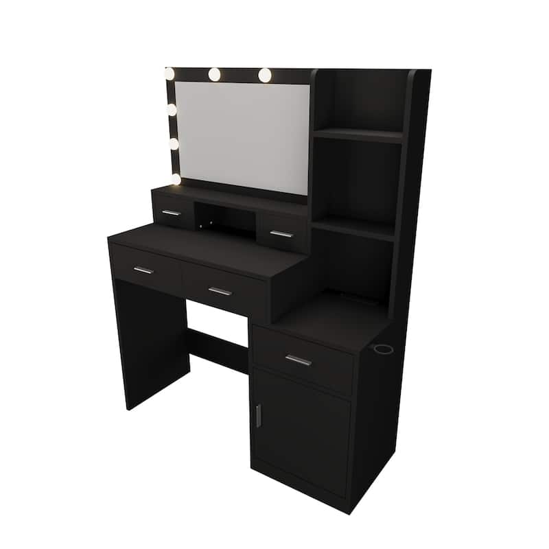 Smart Mirror Dressing Table with Drawers and Storage Cabinet