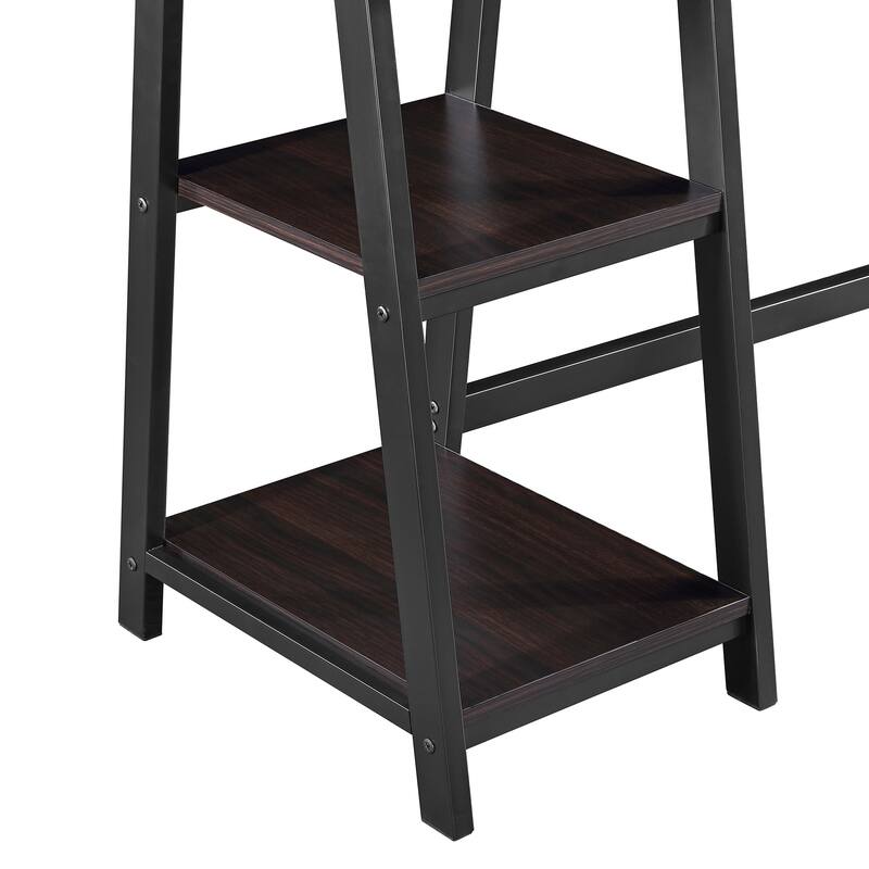 Ledel Home Office A-frame Writing Desk Computer Desk with 2-Tier Shelves