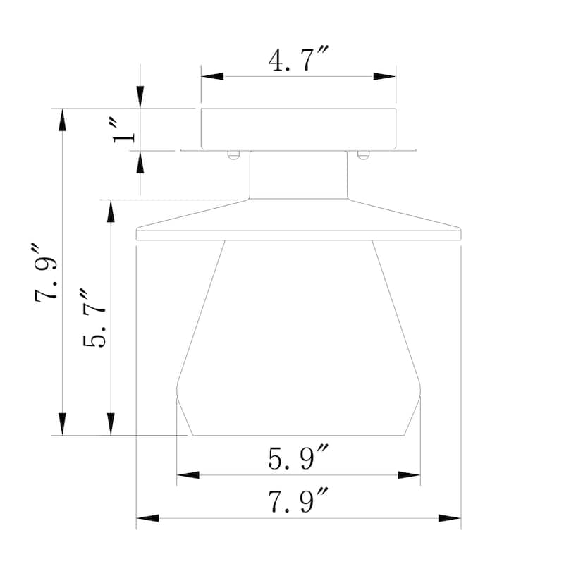 Tunney Matte Black 1-Light Clear Glass Shade Semi-Flush Mount