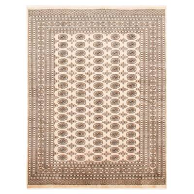 ECARPETGALLERY Hand-knotted Finest Peshawar Bokhara Ivory Wool Rug - 7'10 x 10'0
