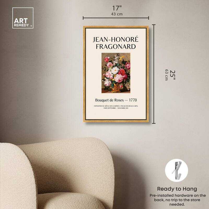 Roses in a Golden Vase Canvas by Art Remedy