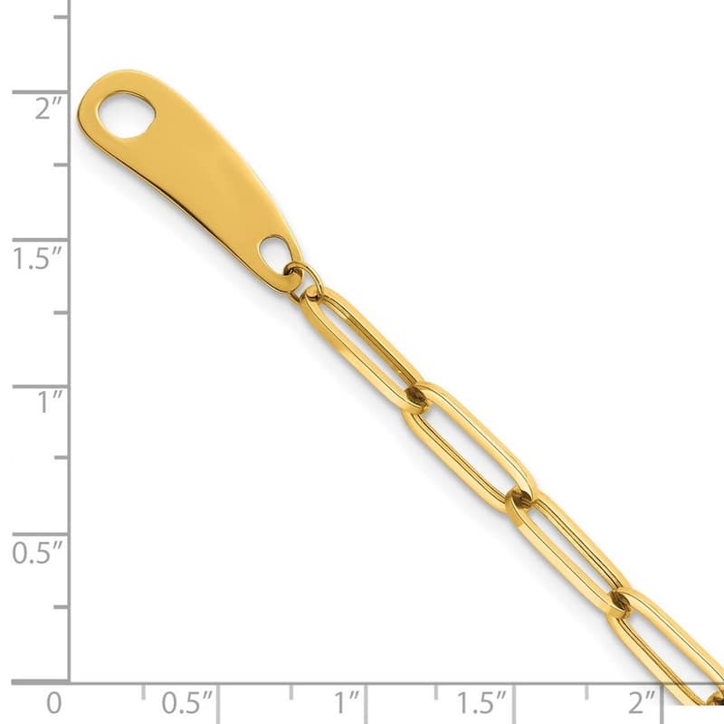 Curata 14k Yellow Gold 7.5" 8.55mm Bead and Paperclip Link Toggle Bracelet