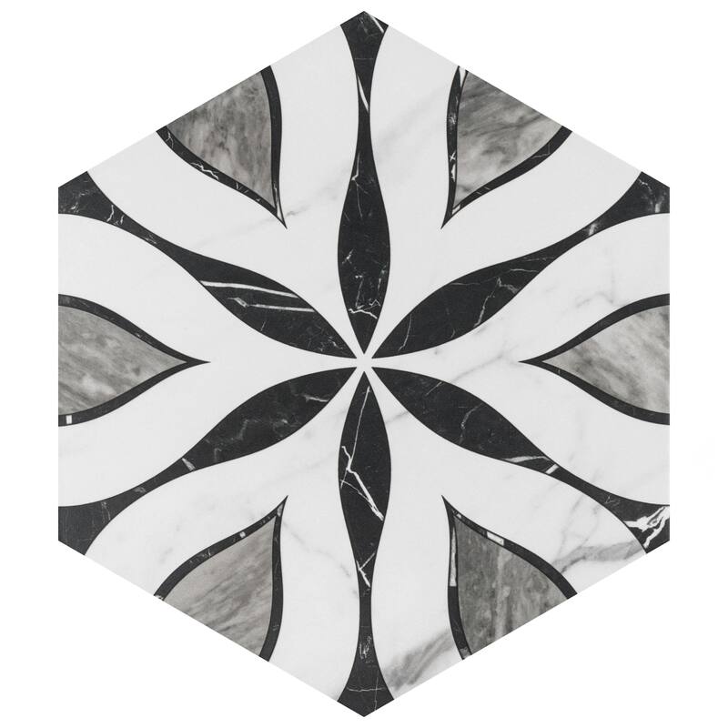 Merola Tile BioTech Hex Bardiglio Elazig 11" x 13" Porcelain Floor and Wall Tile