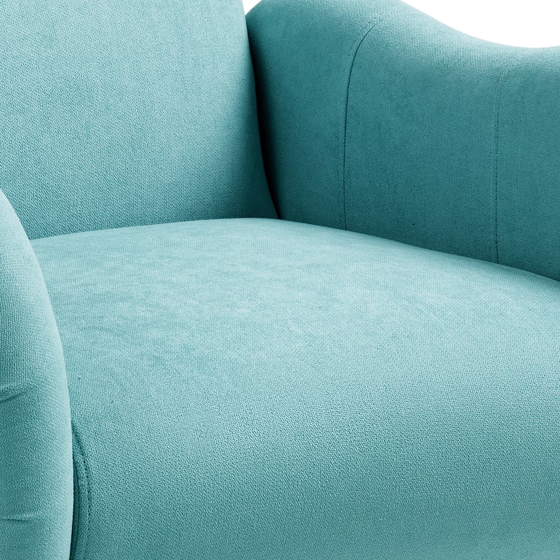 Snowflake Fabric Accent Chair with Gold Legs