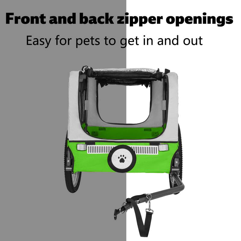 Large Folding Bike Trailer for Dogs, Heavy-Duty Steel Frame, Spacious Design, All-Terrain Cycling, Jogging & Camping Adventure