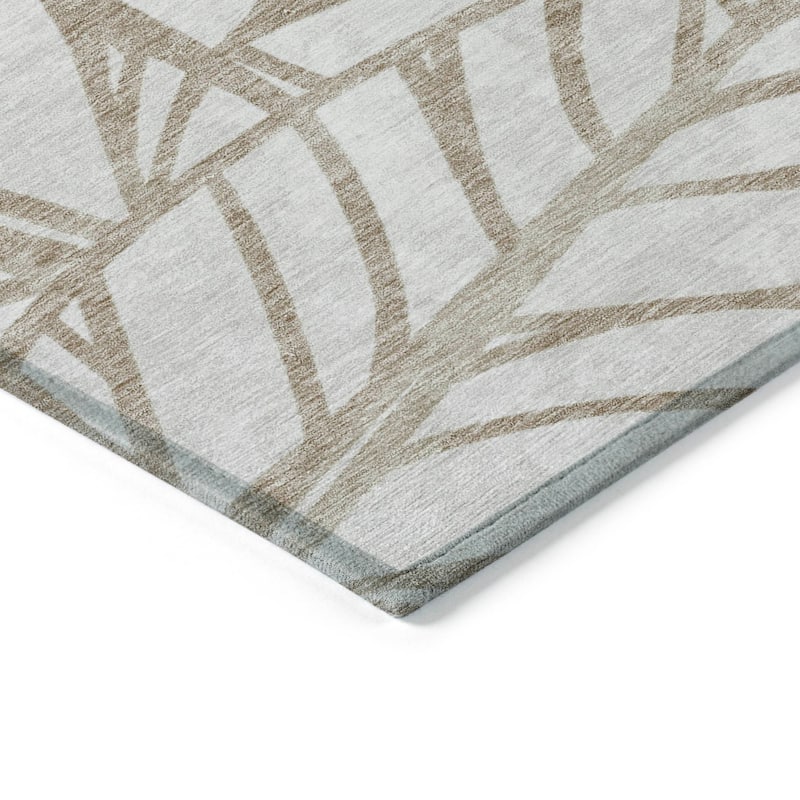 Machine Washable Indoor/ Outdoor Chantille Modern Palm Rug