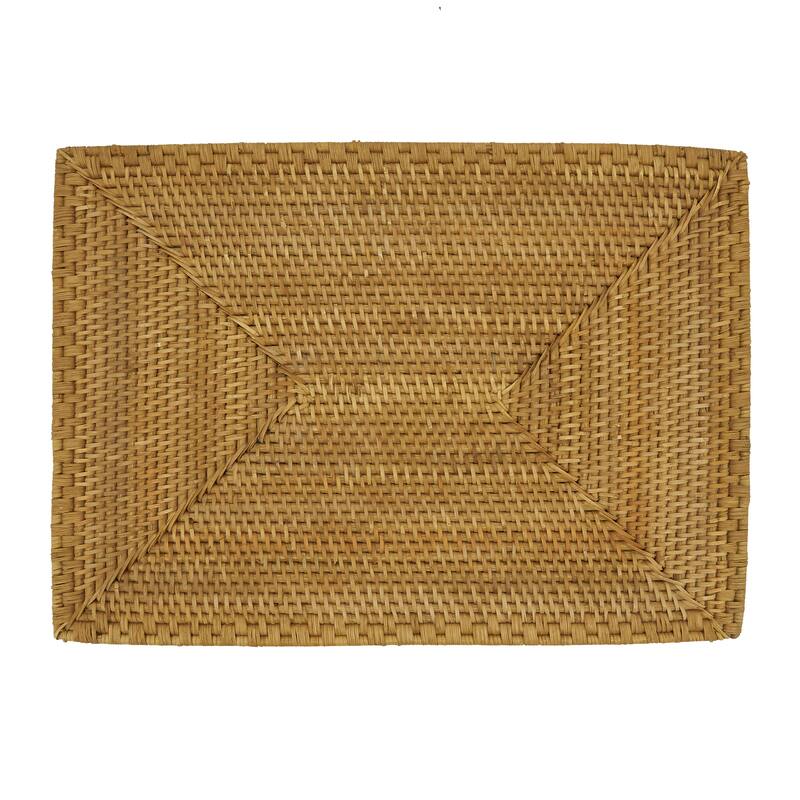 Rattan Placemats With Woven Design (Set of 4)