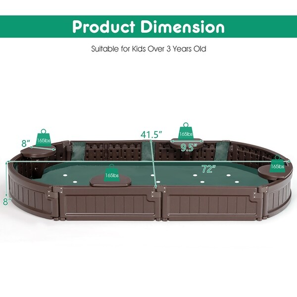 サンドボックス　6台 Costway 6F Wooden Sandbox with Built-in Corner Seat, Cover
