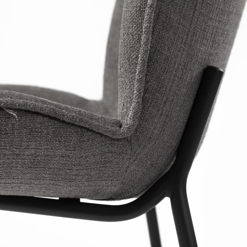 Set of 2 Upholstered Fabric Dining Side Chairs with Black Legs for Dining Room - 26” x 21” x 34”