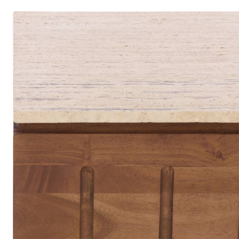 SAFAVIEH Couture Kaylissa Travertine Top 2-Drawer Nightstand