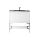 Option Brushed Nickel Base, Charcoal Black Top
