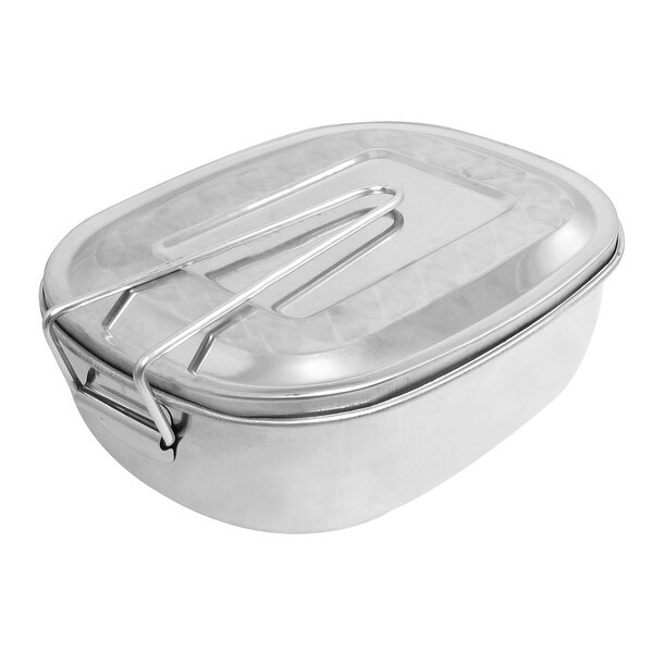 Unique Bargains Unique Bargains Silver Tone Removable Cover Handle Portable Dinner Bucket Lunch Box