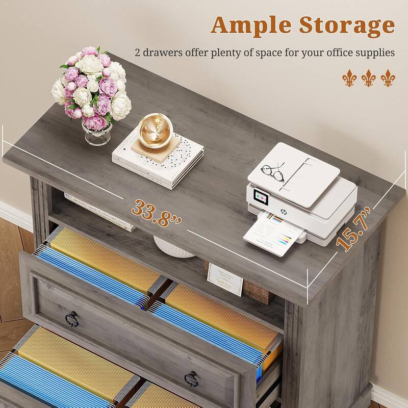 2 Drawer File Cabinet Printer Stand Storage Shelf Filing Cabinet