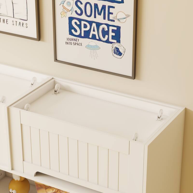 Multi-Functional 7 Shelf Kids Bookcase with 2 Hooks