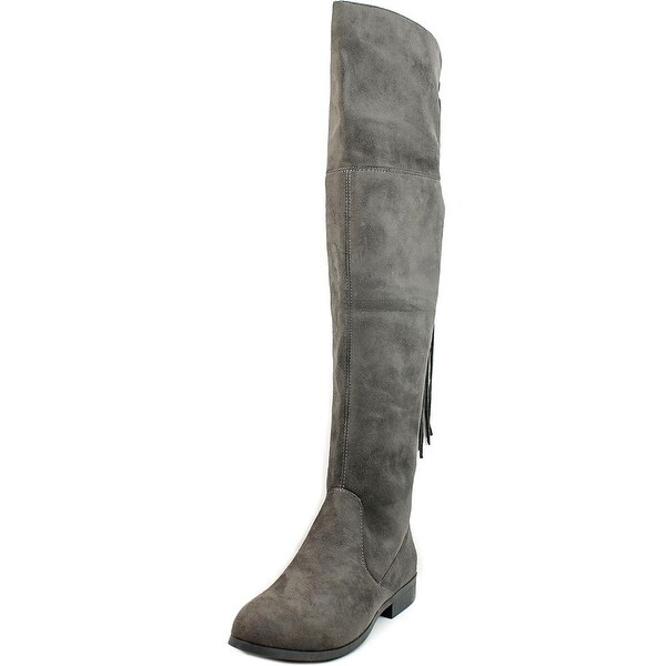 LFL Rascal Women Round Toe Suede Gray Over the Knee Boot
