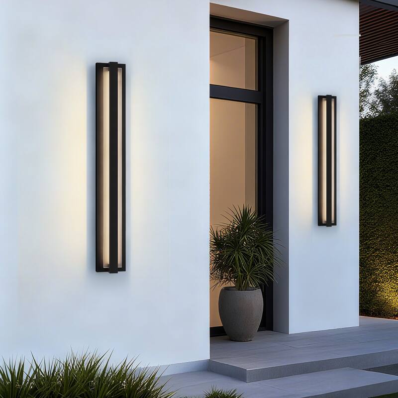 Modern Outdoor Wall Lights Exterior Lighting Fixtures With Glass Shade