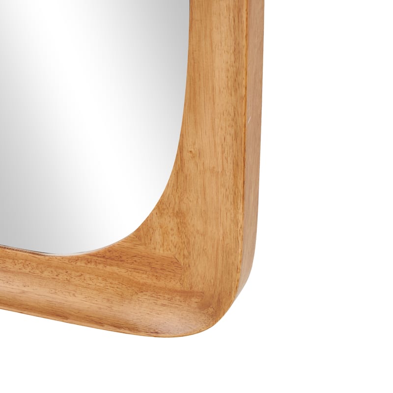 Wood Varnished Oval Wall Mirror - Dark Brown or Brown - Roche River Decor