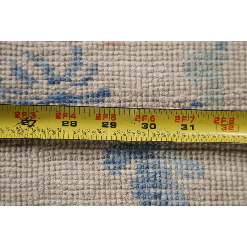 Vegetable Dye Art Deco Oriental Runner Rug Wool Hand-knotted Carpet - 2'10" x 11'7"